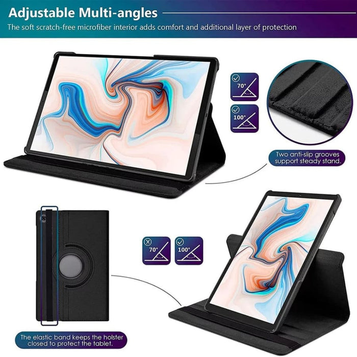 Black protective cover for Samsung Galaxy Tab A8 10.5” (2021), X200/X205 model, by 9eight5, exterior view showing material and design