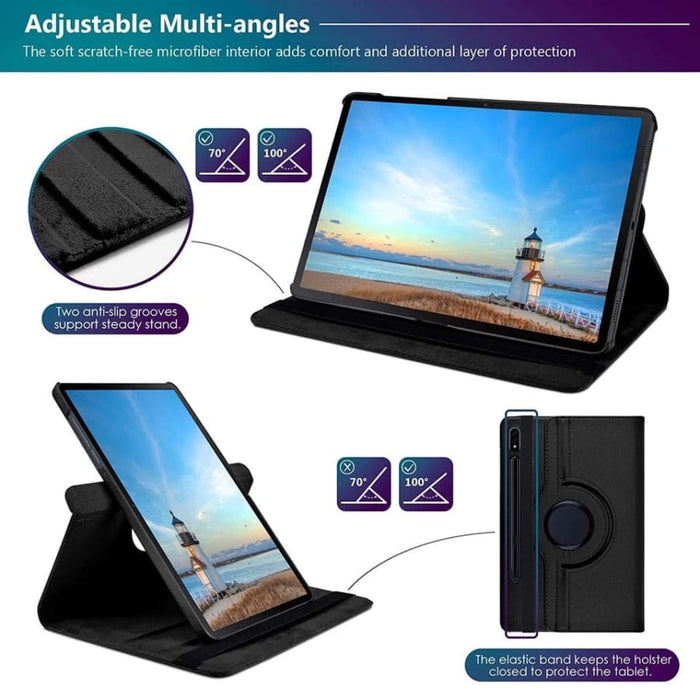 Black protective cover for Samsung Galaxy Tab S8 Ultra 14.6-inch (2022), compatible with X900 and X906 models, by 9eight5.