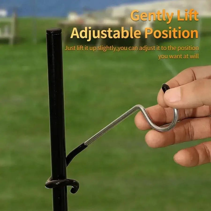 9eight5 camping multi-use hook, versatile tool for outdoor camping, with sturdy metal construction and multiple attachment points