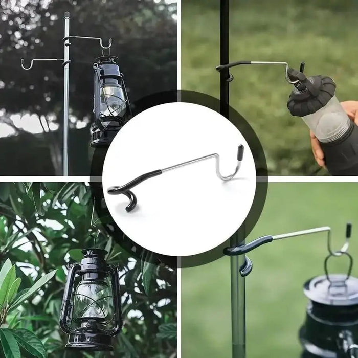 9eight5 camping multi-use hook attached to a tent for versatile outdoor gear organization and hanging accessories.