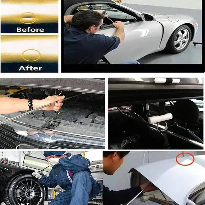Habicare HBC 6-piece car dent repair tool set with various tools for removing dents and hail damage from vehicles.