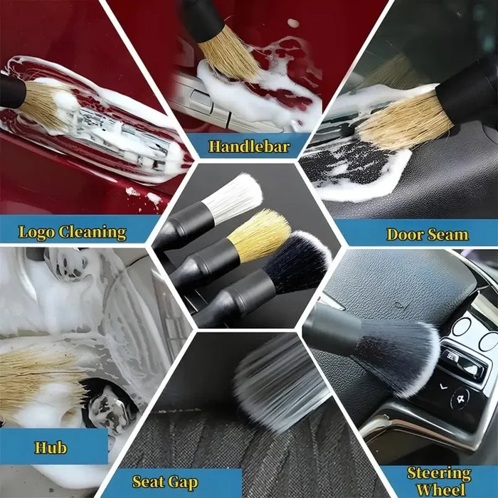 Habicare HBC car detailing brush set with 4-5 brushes for cleaning vehicle interiors and exteriors.