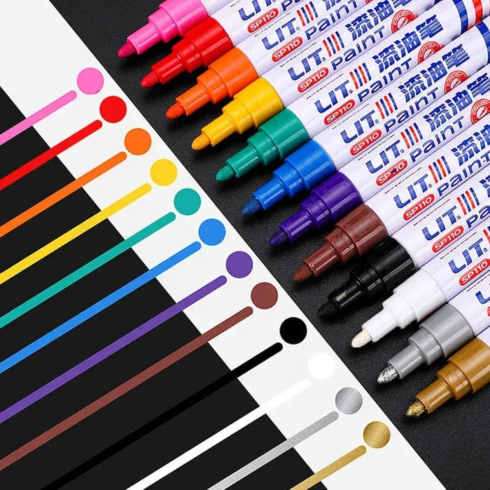 Habicare Car Scratch Repair Pen waterproof in 12 colors, featuring a sleek pen design for easy touch-ups on vehicle scratches.