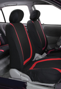 Red polyester car seat cover protector set for two front seats, cushion mats by dealonlinenz.
