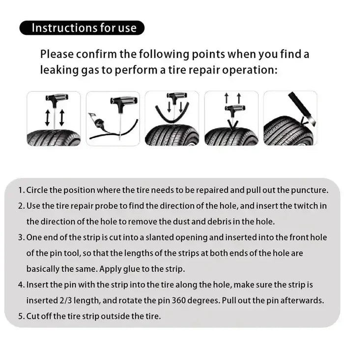 HBC Habicare car tyre repair kit with durable strips and super glue for quick puncture fixes on vehicle tires.