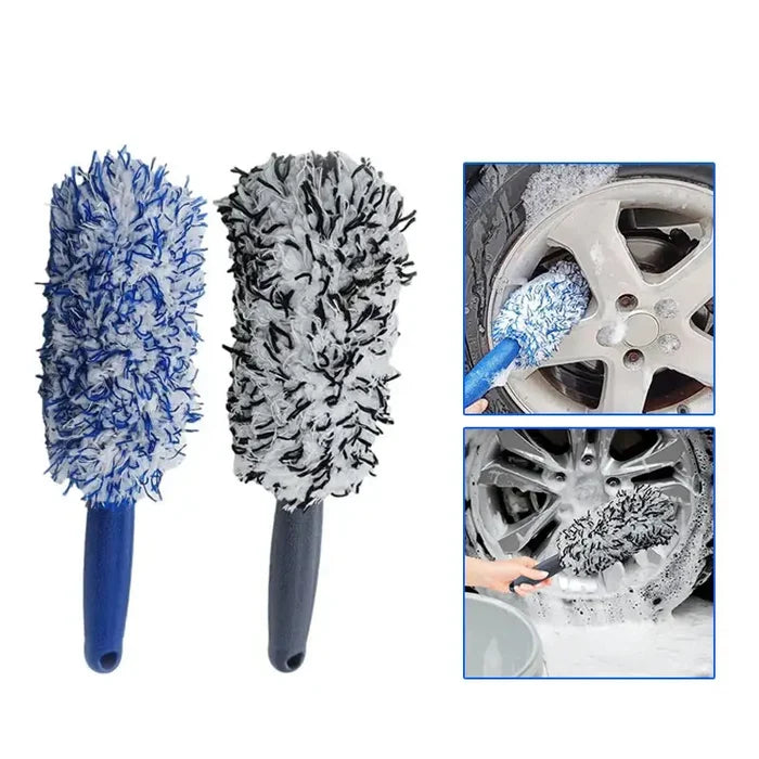 Habicare HBC car wheel cleaning brush in two colors, with sturdy bristles for effective wheel cleaning and detailing.