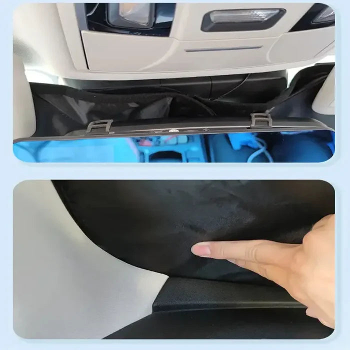 Folding HBC Car Window Sunshade Cover by Habicare blocks sunlight and provides privacy for rear car windows.