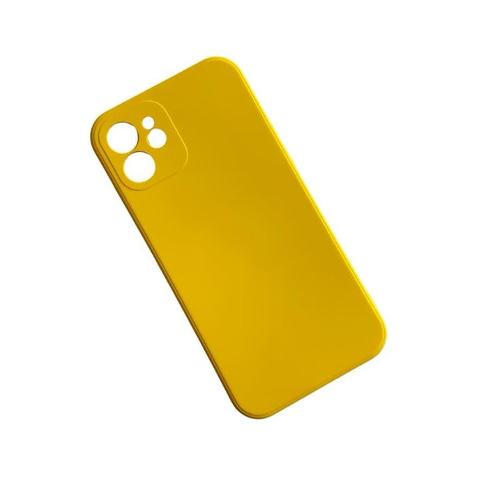 Yellow 9eight5 iPhone 12/iPhone 12 Pro case in a clear, protective design for the 6.1-inch model.