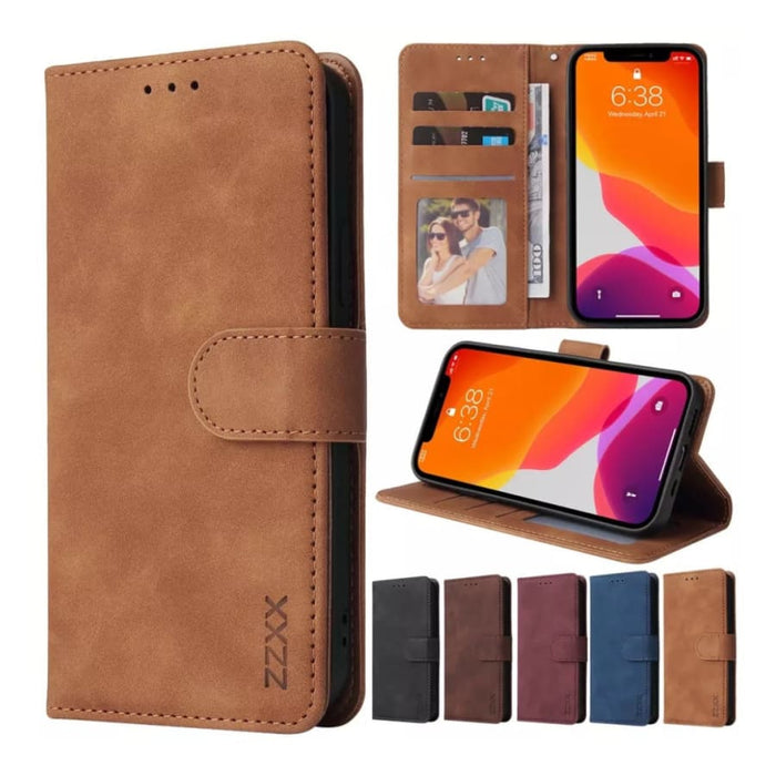 Brown 9eight5 iPhone 14 Plus 6.7-inch phone case showing protective design and material, available in multiple colors.