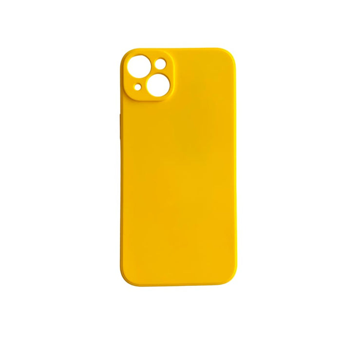 Yellow 9eight5 iPhone 14 Plus (6.7”) phone case with protective edges and precise cutouts for buttons and camera.