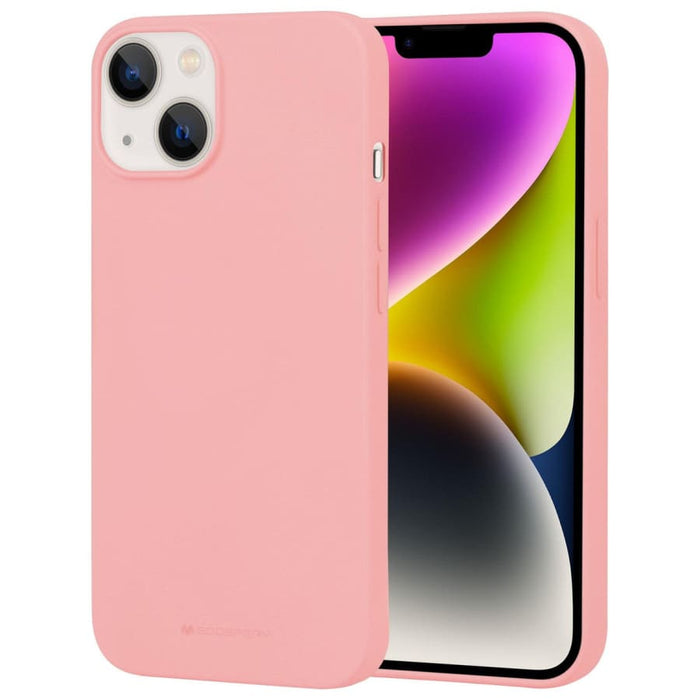 Pink 9eight5 iPhone 15 (6.1”) phone case with slim design and precise cutouts, shown on a white background.