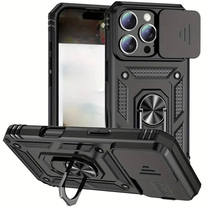 9eight5 iPhone 16 Pro case in black, navy, or red, featuring a protective design for the 6.1-inch smartphone.