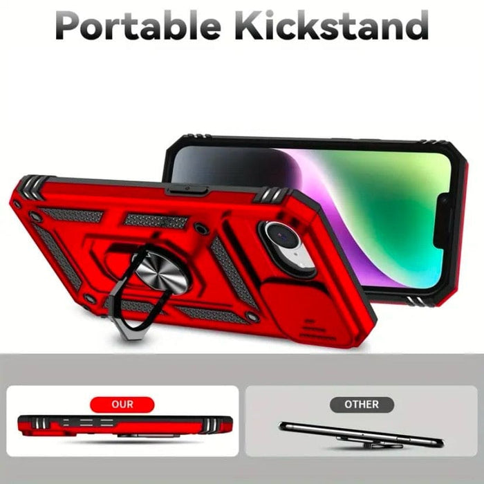 9eight5 iPhone 16e case in black, navy, or red for 6.1-inch model, showcasing a sleek protective phone cover.