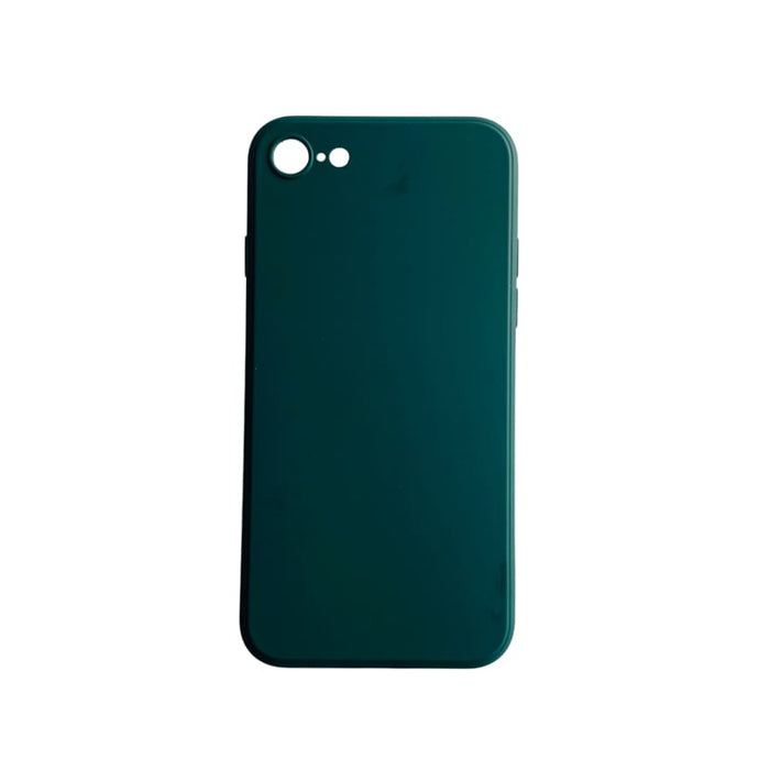 Dark green 9eight5 iPhone 5/5s/SE phone case showing textured silicone exterior and precise cutouts for buttons and camera.