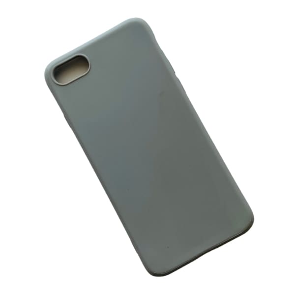 Grey green 9eight5 iPhone 7 / 8 phone case with textured design, protective edges, and precise cutouts for buttons and camera.