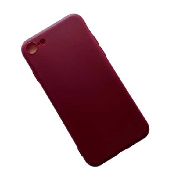 Maroon 9eight5 phone case for iPhone SE (2nd and 3rd gen) with protective design and precise cutouts for ports and camera.