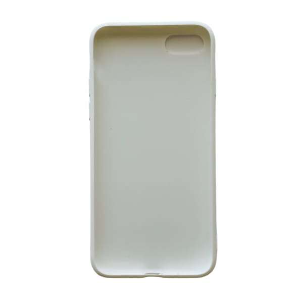 White 9eight5 iPhone SE (2nd and 3rd Gen) phone case showing slim design and protective edges.