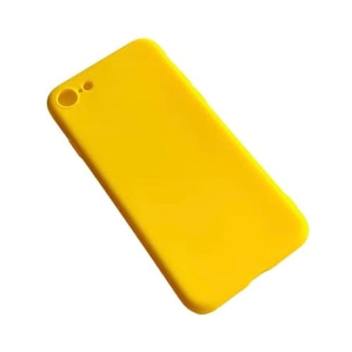 Yellow 9eight5 iPhone SE (2nd and 3rd Gen) phone case showing slim, protective design with precise cutouts.