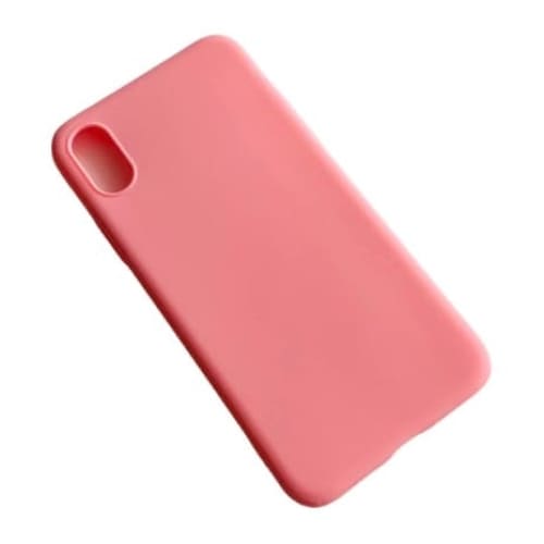 Pink iPhone X / XS case by 9eight5 showing slim, protective phone case with smooth finish and precise cutouts for buttons and camera.