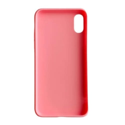 Pink 9eight5 iPhone X / XS case with slim protective design, featuring smooth finish and precise cutouts for buttons and camera.