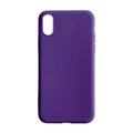 Purple 9eight5 iPhone X/XS phone case with slim protective design, shown on a white background.