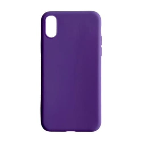 Purple 9eight5 iPhone X/XS phone case with slim protective design, shown on a white background.