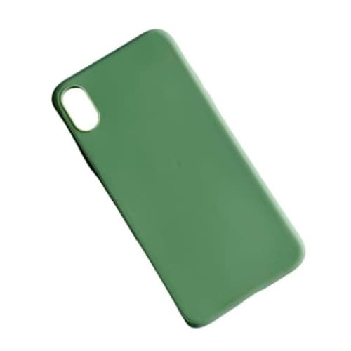 Green 9eight5 iPhone XR case with slim protective design, shown on a white background with close-up details.