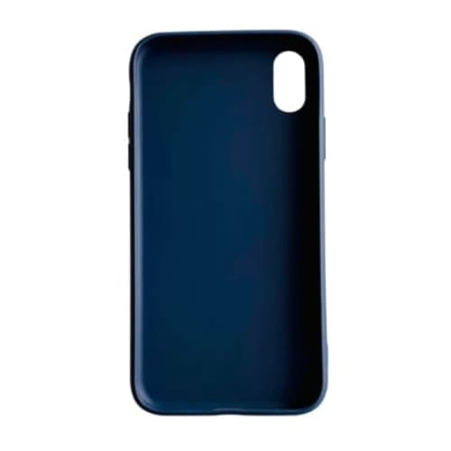 Navy phone case for iPhone XR by 9eight5, with protective bumpers and slim design, shown on a white background.