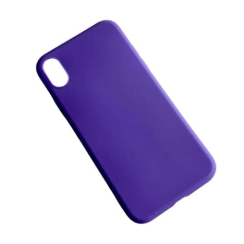 Purple 9eight5 iPhone XR case with slim protective design, showcasing the stylish phone cover on a white background.