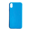 Sky blue 9eight5 iPhone XR case showing smooth, protective phone cover with precise cutouts for buttons and camera.