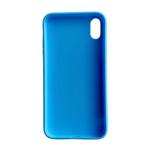 Sky blue 9eight5 iPhone XR case with clear protective design, slim fit and precise cutouts for buttons and camera.