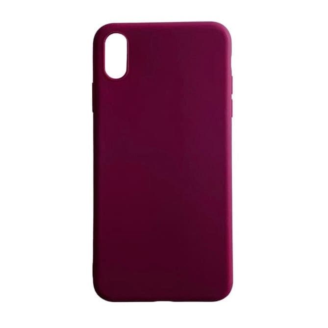 Maroon 9eight5 iPhone XS Max case with sleek leather finish and precise cutouts for buttons and camera.