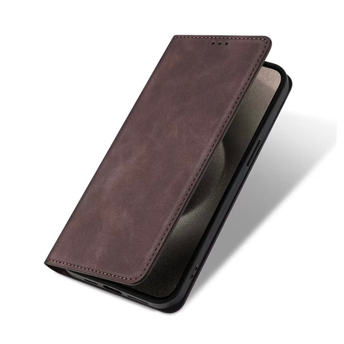 Brown 9eight5 phone case for Samsung Galaxy A03S, durable protective cover with textured surface and precise cutouts.