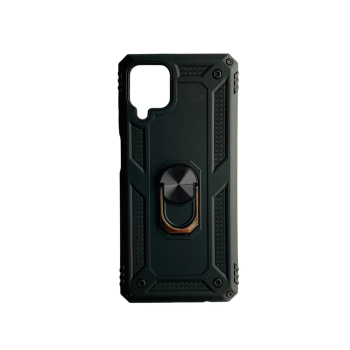 Black 9eight5 phone case for Samsung Galaxy A12 4G/5G, with a slim, protective design and precise cutouts for buttons and camera.