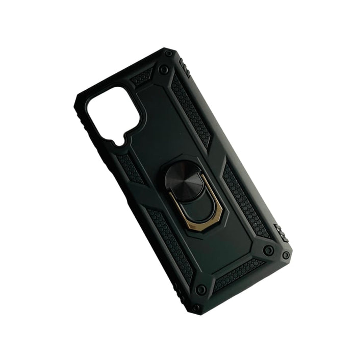 9eight5 Samsung Galaxy A22 4G phone case in black, featuring durable silicone material and precise cutouts for ports and buttons.