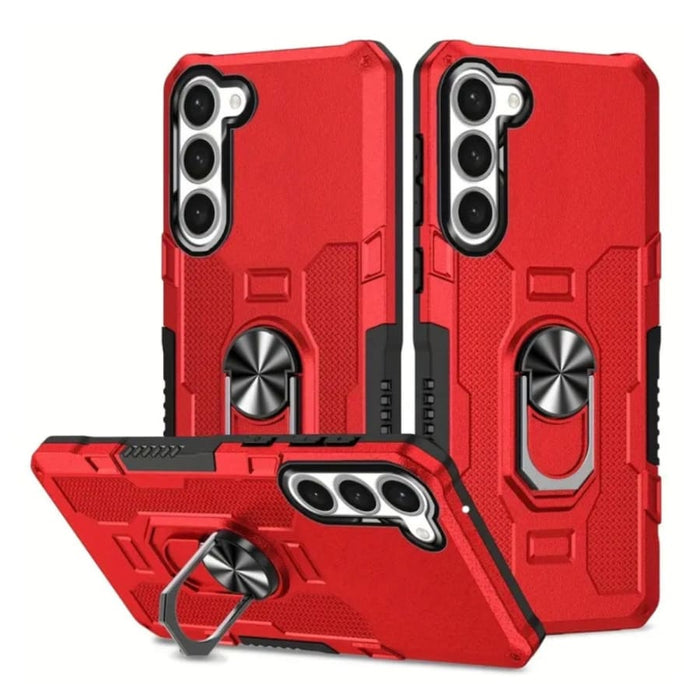 Red Samsung Galaxy S23 phone case by 9eight5, slim protective cover with precise cutouts for easy access.