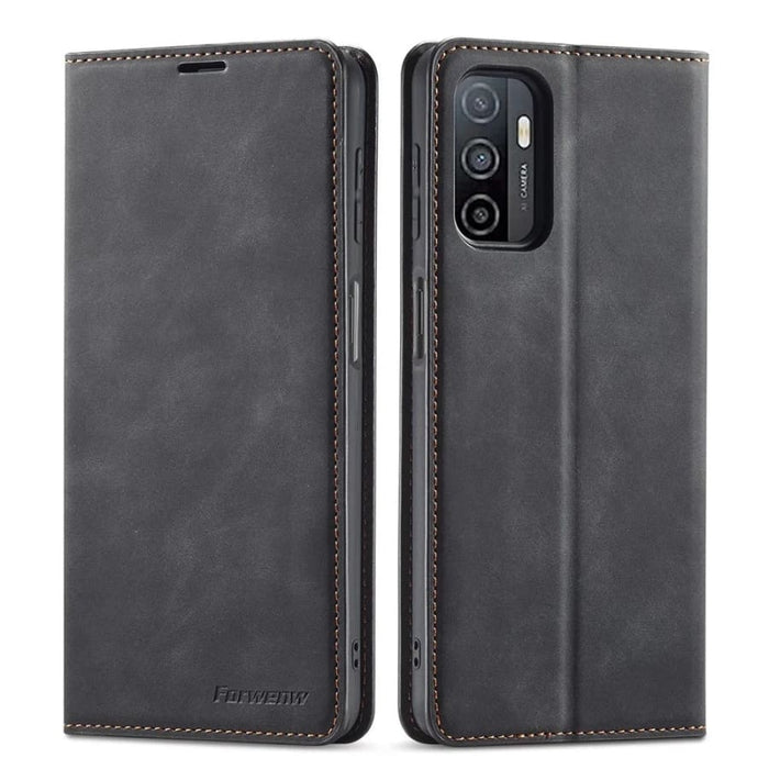 Brown 9eight5 phone case for Samsung Galaxy S23 Plus, shown in a close-up with four color options in the background.