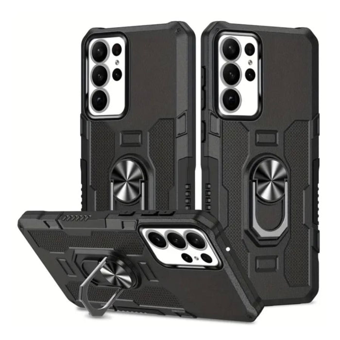 Black Samsung Galaxy S23 Ultra phone case by 9eight5, with a sleek design and available in three colors.