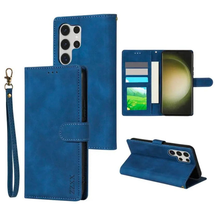 Blue 9eight5 phone case for Samsung Galaxy S24 Plus, stylish protective cover in vibrant color.
