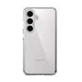 Clear phone case for Samsung Galaxy S25 by 9eight5, showing the slim, transparent design fitting the device perfectly.