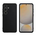 Black 9eight5 phone case for Samsung Galaxy S25 Plus, protective and slim with precise cutouts for buttons and camera.