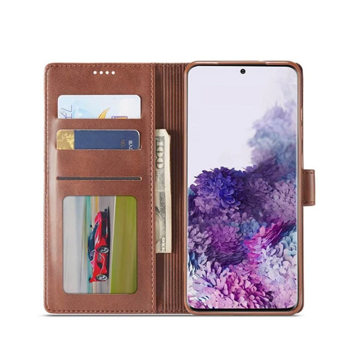 Brown 9eight5 phone case for Samsung Galaxy S8, showing a slim protective cover with textured surface and precise cutouts.
