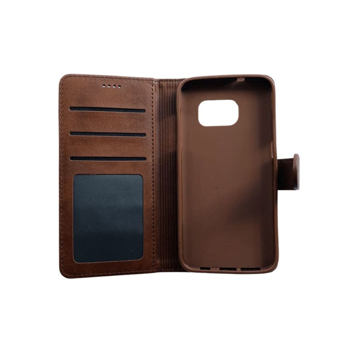 Brown phone case for Samsung Galaxy S8 by 9eight5, showing a close-up of the protective cover with textured design.