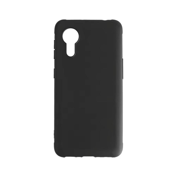 Black 9eight5 phone case for Samsung Galaxy Xcover 7, showing the protective design and textured surface.