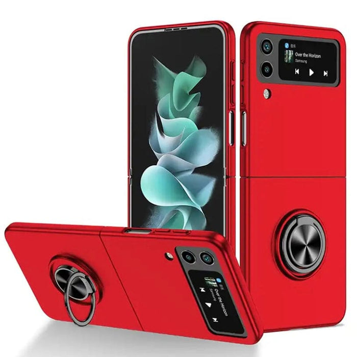Red Samsung Galaxy Z Flip 3 case by 9eight5, showcasing a protective phone case with a sleek, vibrant design.