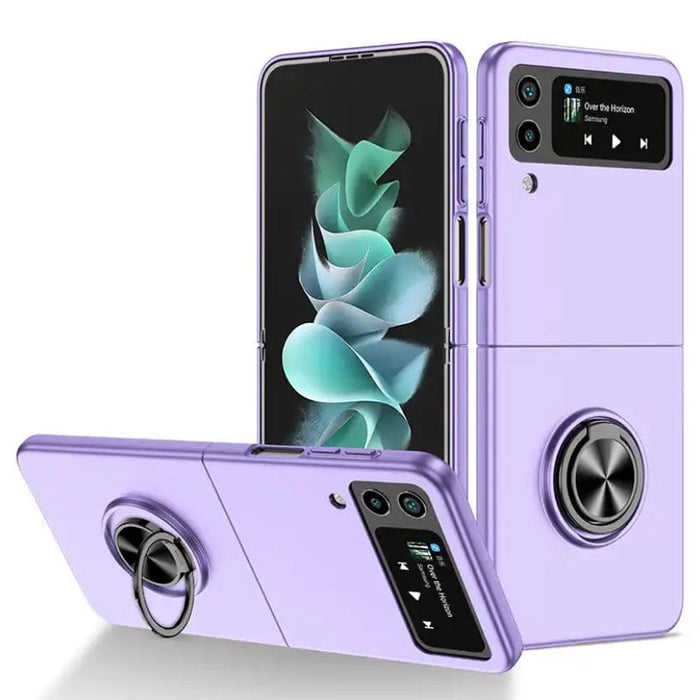 Purple Samsung Galaxy Z Flip 3 case by 9eight5, showing the sleek phone cover with a smooth finish and precise cutouts.