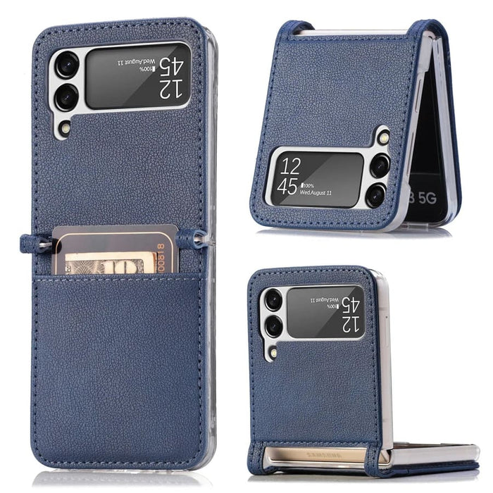 Navy Samsung Galaxy Z Flip 3 phone case by 9eight5, slim protective cover with precise cutouts for buttons and camera.