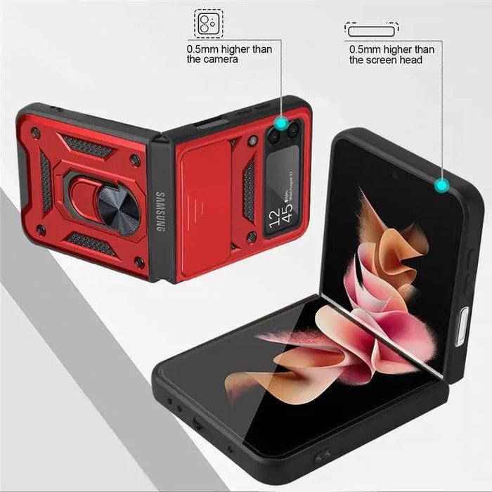 9eight5 Samsung Galaxy Z Flip 4 phone case in two colors, slim protective cover with textured finish for stylish protection.