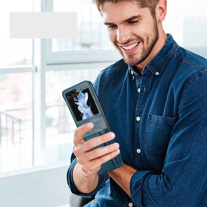 Samsung Galaxy Z Flip 5 case by 9eight5, available in five colors, showcasing protective phone cover with sleek design.