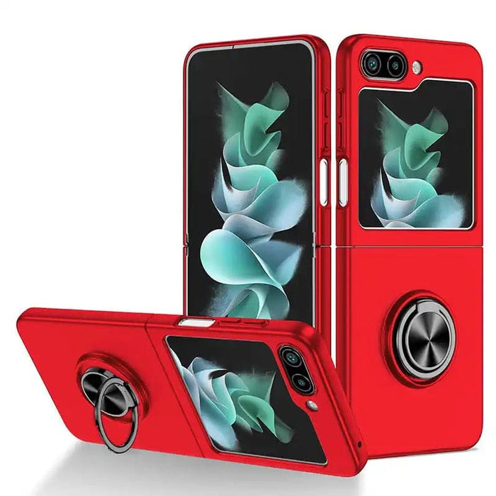 Red Samsung Galaxy Z Flip 5 case by 9eight5, showcasing a durable phone cover with a sleek design.